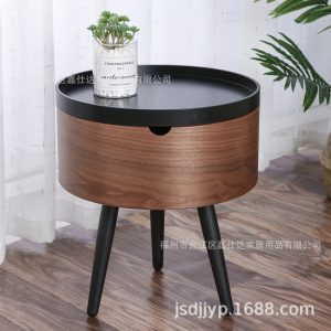 Italian minimalist round combination coffee table small apartment living room side table light luxury ins style Nordic simple small side table