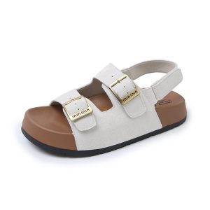 Thick-soled double-buckle Birkenstock sandals for women wear 2025 new fashionable and versatile comfortable casual open-toe beach sandals