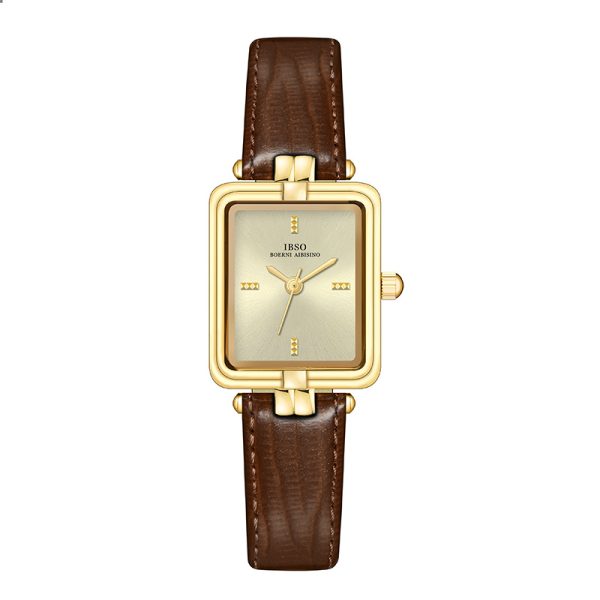 Love Pisno Watch Women's 2024 New Quartz IB6698 Belt Model Exquisite Retro Simple Watch - Image 3