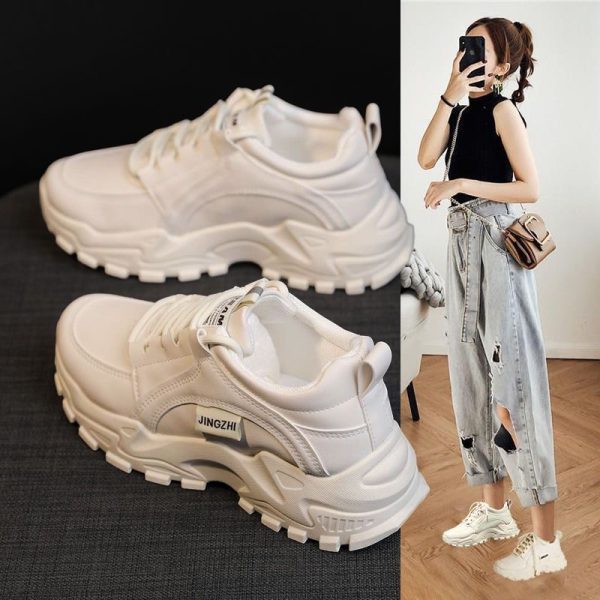 Spring and autumn women's shoes, new soft-soled daddy shoes, women's flat non-slip casual shoes, women's round toe, retro muffin bottom, versatile - Image 2
