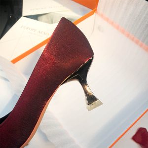 61502-119A French High Heels Women's Stiletto Heels Autumn Design Sense Niche Temperament Celebrity Wedding Dress Wedding Bridal Shoes