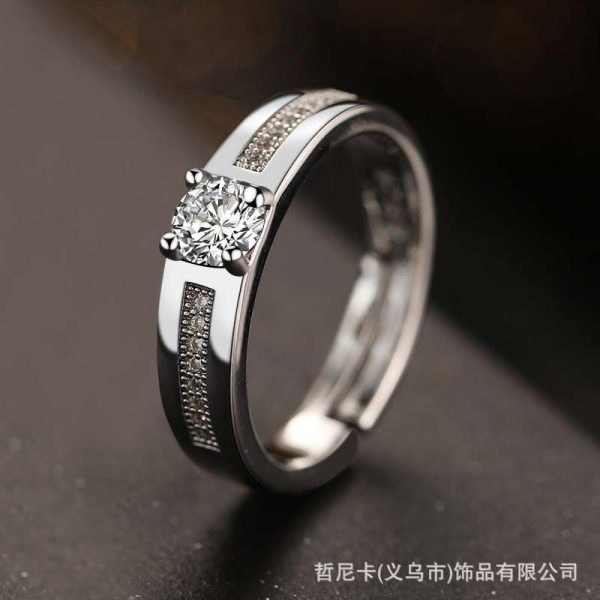 New fashion men's rings, classic atmosphere, simple and handsome, cool wedding rings, couple rings, wedding diamond rings, props, wedding dresses