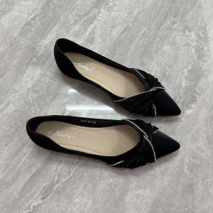 Elegant women's single shoes low heel pointed toe shallow commuter beanie shoes 2025 spring and summer new soft sole comfortable mom shoes