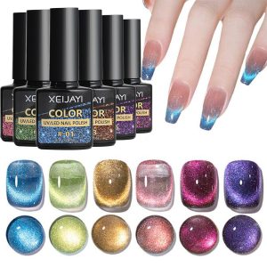 New Summer Popular Water Light Cat Eye Nail Polish Glue 6 Colors Colorful Absorbing Cat Eye Shiny Nail Polish Glue Wholesale