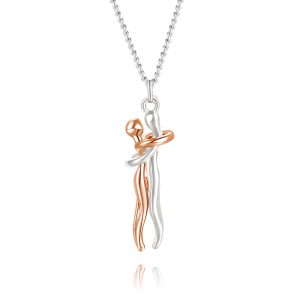 Cross-border popular couples hug necklaces do not fade, high-end sense of one man and one woman, versatile jewelry, holiday gift necklaces