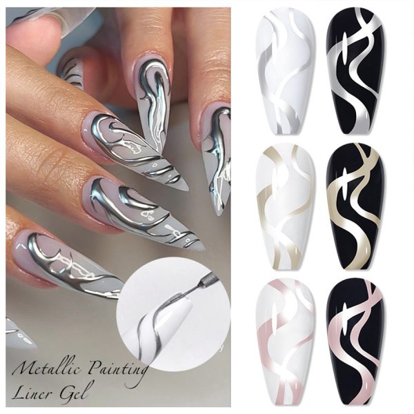 Cross-border new product nail metal wire glue high-density hook paint glue metal glue phototherapy nail glue 5ml - Image 2