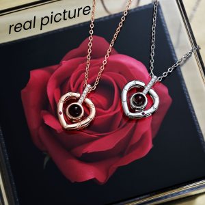 OZON HIT 100 KINDS I Love You Language Projection Necklace Female Does Not Fade Premium Sense Love Heart Pendant Male