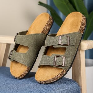 The new men's Birkenstock double-buckle open-toe slippers for summer are classic and versatile, comfortable, durable, non-slip and wearable for couples