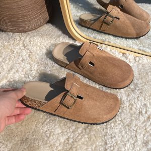 Foreign trade cross-border Birkenstock women's spring new slip-on shoes toe shoes women's slippers doctor shoes nurse shoes half flip flops