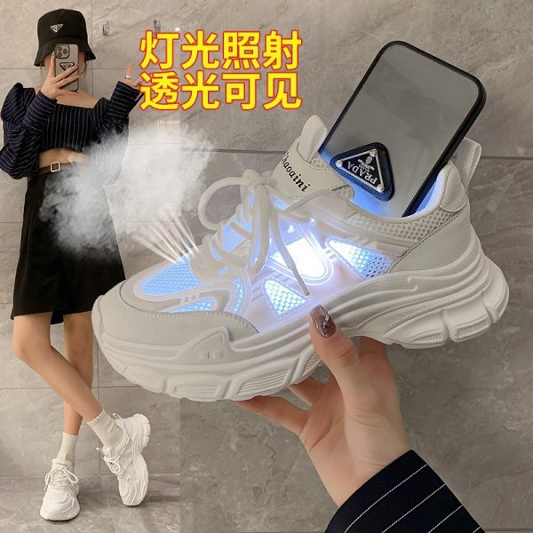 Daddy shoes women's shoes 2025 new summer pre-fall net shoes breathable mesh muffin platform white shoes sneakers - Image 4