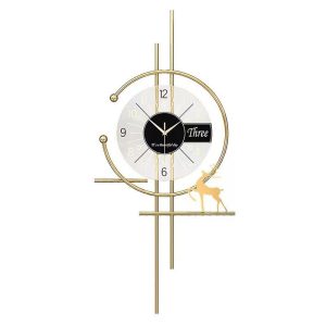 Creative wall clock, living room, modern minimalist art, silent clock, home light luxury, atmospheric clock, wall lamp, grille decoration