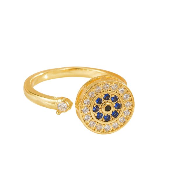 European and American hot-selling rotating rings women's micro inlaid zircon temperament versatile fashion light luxury copper plated 18k gold rings wholesale - Image 5