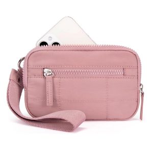 Amazon New Women's Wristband Wallet Nylon Quilted Wallet With 3 Zipper Wallets Accommodates Travel Card Wallet