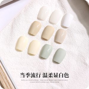 Nail art white nail polish glue pure white pure black translucent black beige yogurt white new popular white white nail salon special