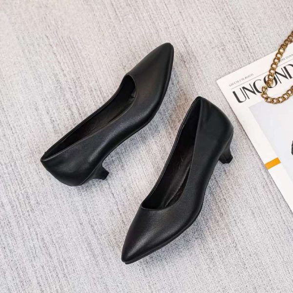 Spring and Autumn Daily Business 2025 New Pointed Toe Elegance Goddess Low Heel Soft Sole Shoes 3cm Cat Heel Shoes - Image 4