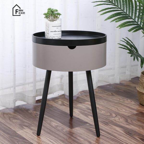 Italian minimalist round combination coffee table small apartment living room side table light luxury ins style Nordic simple small side table