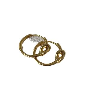 French metal knotted round earrings high-end niche design retro plain ring earrings earrings for women