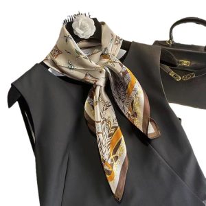 Spring New Style 70 Small Square Scarf Silk Scarf Letter Print Silk Scarf Ladies New Professional Scarf Satin Scarf Wholesale