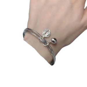 Fu brand bell bracelet double ring female niche bracelet ins color niche design high-end sense temperament simple