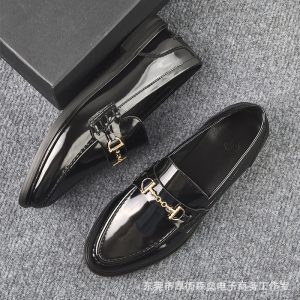 Original single foreign trade women's shoes, business leather flat shoes, one foot slipper, loafers, commuter horsebit, small leather shoes