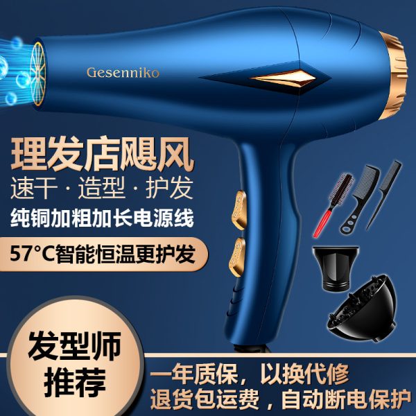 New barber shop constant temperature high wind power hair dryer blue light fast drying hair care high power household hair dryer batch hair