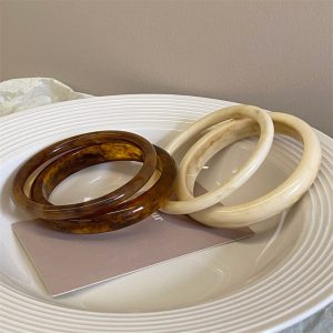 Korea Dongdaemun personality cold wind bracelet women's minimalist chic acrylic marble vintage bracelet