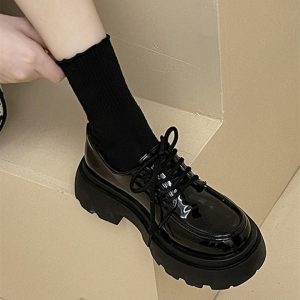 British-style platform small leather shoes women's versatile loafers 2023 autumn new slip-on soft-soled Mary Jane single shoes