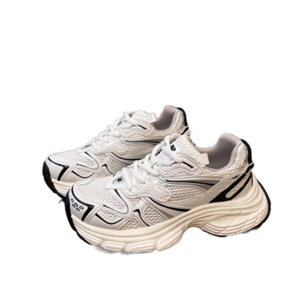 2024 spring and summer new mesh dad shoes women's thick sole heightened breathable and versatile casual sports campus small white shoes tide - Image 5