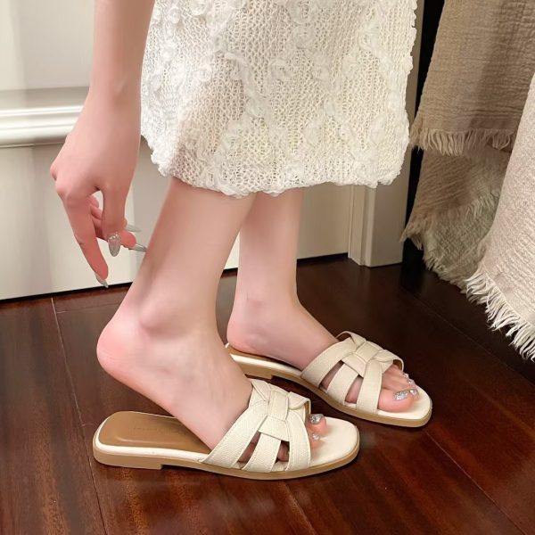 Fashion Sandals Women's 2025 New Summer Flat Toe Fairy Style Roman Shoes Sandals Korean Version 666-16 - Image 2