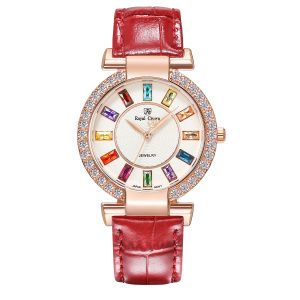 Royal Crown Fashion Watch Casual Strap Coloured Zircon Coloured Diamond Women's Watch
