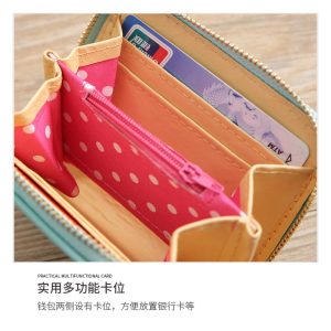 Cross-border new Korean style fashion small wallet lady bow mini wallet zipper short coin purse card holder