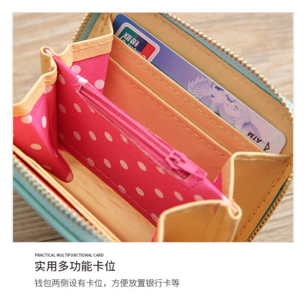 Cross-border new Korean style fashion small wallet lady bow mini wallet zipper short coin purse card holder - Image 4