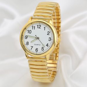Elderly watches wholesale alloy elastic band couple pair watch large number retro casual men's and women's watches wholesale luminous