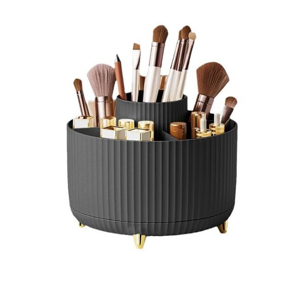 Cosmetics storage box, table rotating pen holder, light luxury high-end plastic shelf, makeup brush storage cabinet - Image 5
