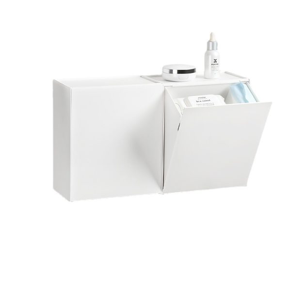 Wall Mounted Flap Storage Box Extra Size Mask Box Japanese Bathroom Trash Can Makeup Remover Cotton Sanitary Towel Storage Cabinet - Image 5
