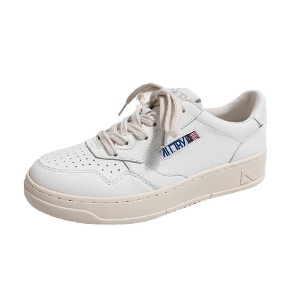 Genuine leather platform small white shoes women's 2025 new Korean niche versatile lace-up German training shoes casual sports board shoes tide - Image 5