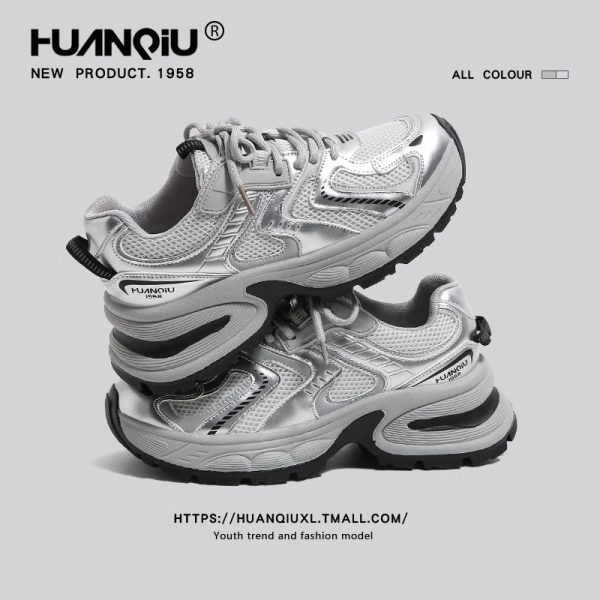 Global Platform Silver Daddy Shoes Women's Spring 2025 New Versatile Retro Super Good Looking Casual Sneakers Girls - Image 2