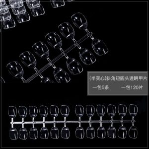 Nail pattern nail display board practice nail salon toenail square and round style display booklet transparent natural color