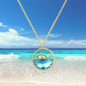 [Whale is born with you] Whale sterling silver necklace women's light luxury niche high-end fish tail clavicle chain to send girlfriends gifts