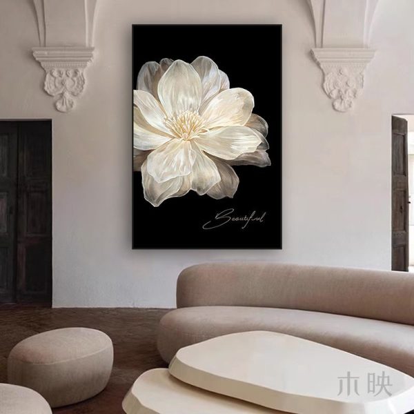 Fugui camellia decorative painting, small fragrant wind, bedroom studio, study room arrangement, French living room, dining room background hanging painting