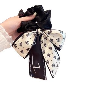 Sweet bow headband, new streamer headband, high-end high ponytail, hair rubber band, hair accessories, versatile headband