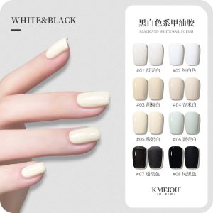 Nail art white nail polish glue pure white pure black translucent black beige yogurt white new popular white white nail salon special