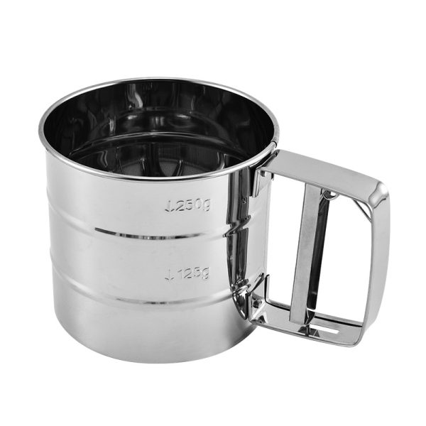 Cross border handheld cup semi-automatic flour sieve stainless steel sieve flour sieve powdered sugar sieve sample sieve baking tools - Image 4