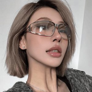 2024 New Metal Y2K Sunglasses Hollow Female European and American Personality Hot Girls Jumping Party Sunglasses Fashion Trend
