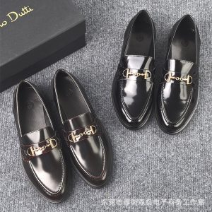 Original single foreign trade women's shoes, business leather flat shoes, one foot slipper, loafers, commuter horsebit, small leather shoes