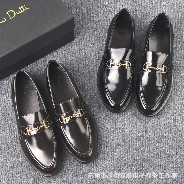 Original single foreign trade women's shoes, business leather flat shoes, one foot slipper, loafers, commuter horsebit, small leather shoes