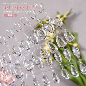 Nail pattern nail display board practice nail salon toenail square and round style display booklet transparent natural color