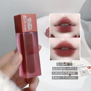 kekeMood cloud mud velvet matte matte lip glaze lip clay is not easy to stick to the cup, student party pseudo plain makeup, white lipstick