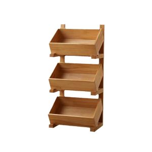 Multifunctional kitchen shelf, corner shelf, floor shelf, multi-level bathroom countertop, cosmetic storage rack, bamboo and wood storage rack