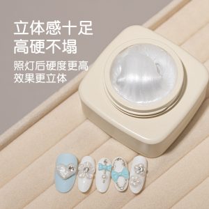 Nail art disposable satin light carving fish glue three-dimensional modeling glue white relief glue DIY nail art accessories silk satin nail polish glue